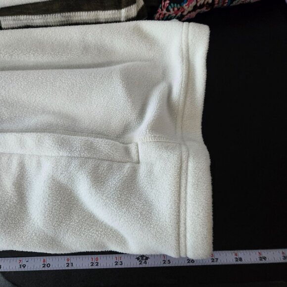 Lands End Womens White Fleece Full Zip Jacket Plus Size 1X Neutral Soft Cozy - Picture 8 of 13